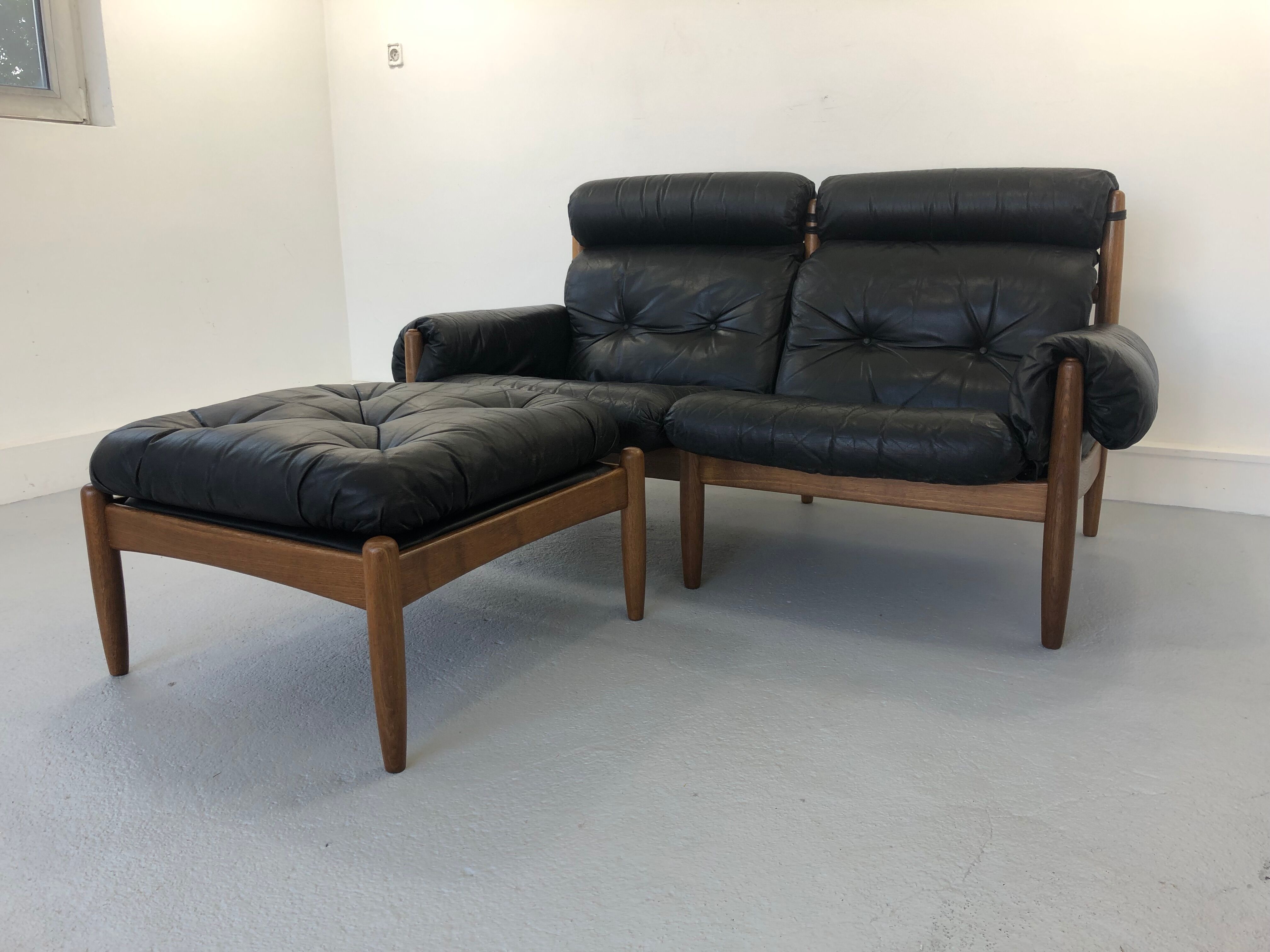 Sofa and Pouffe by E. Merthen, Ire Møbler, Sweden, 1960s