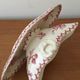 Sauce boat in opaque porcelain by gien, model "thistles". old pink color.