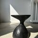 Solid wood (monoxyl) side table, organic shape, black color