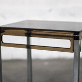 Bedside chrome and plexiglass smoked vintage
