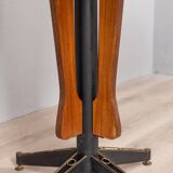 Round vintage wooden table from the 1960s designed by carlo ratti for lissoni