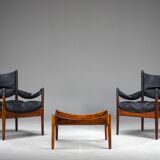 Mid-century modern Danish armchairs and coffee table by Kristian Vedel for Sören Willadsen, 1960s, set of 3