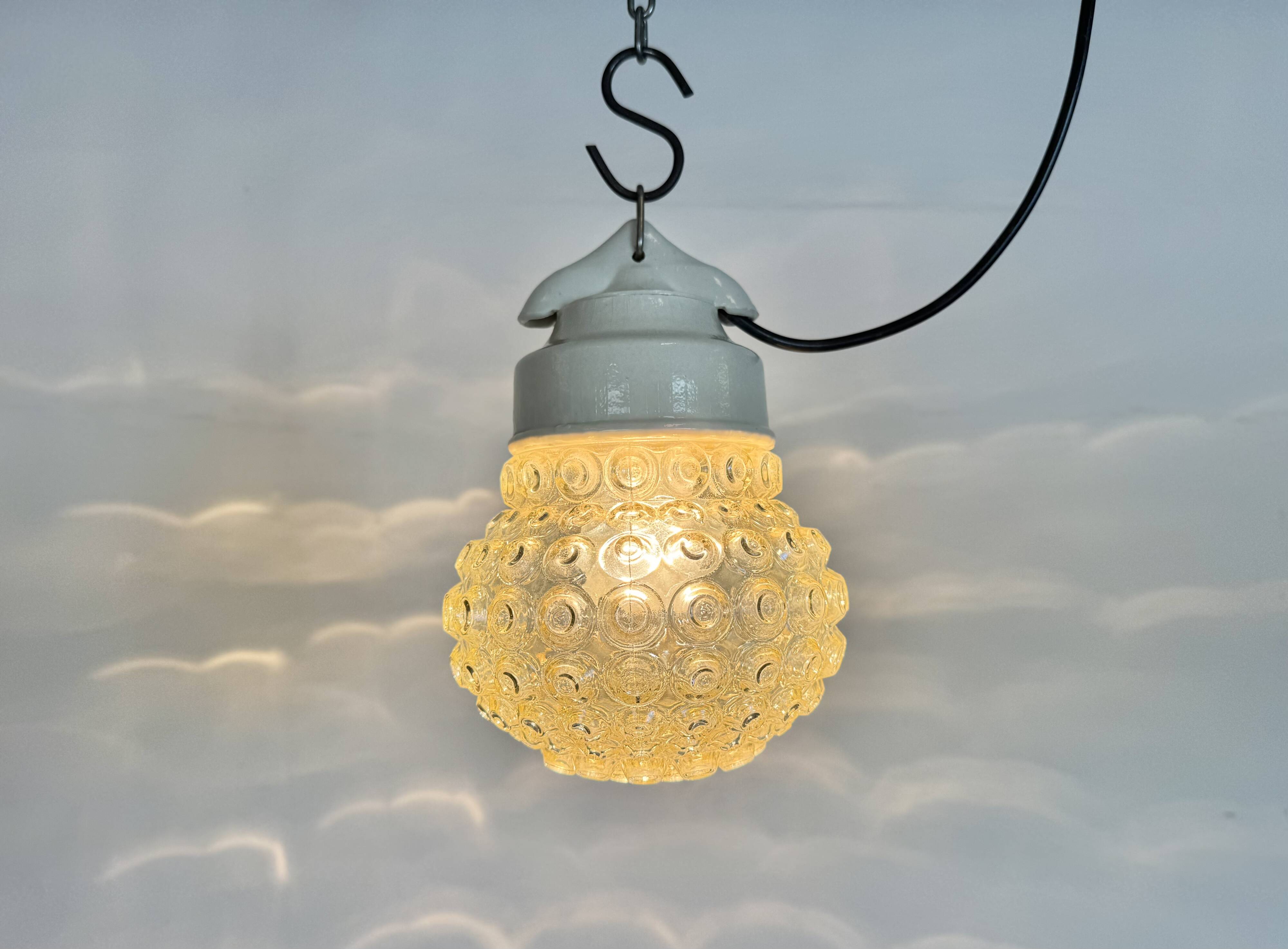 Vintage White Porcelain Pendant Light, 1970s