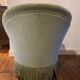 Green velvet toad armchair