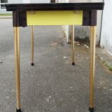 Yellow Formica Table 2 Extensions 1 Vintage Drawer