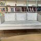 Cinna "Stricto Sensu" 3-seater sofa in chalk leather, designer Didier Gomez.