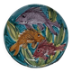 Assiette poisson orange, violet, Sicile Italie