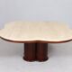 Coffee table with cloverleaf-shaped travertine top, Italy, 1970s