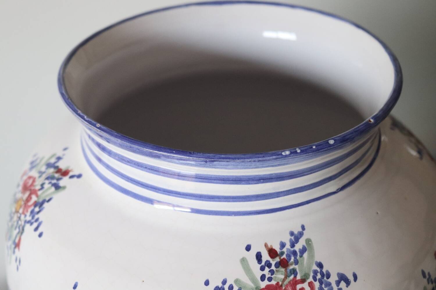 Large painted ceramic flower vase