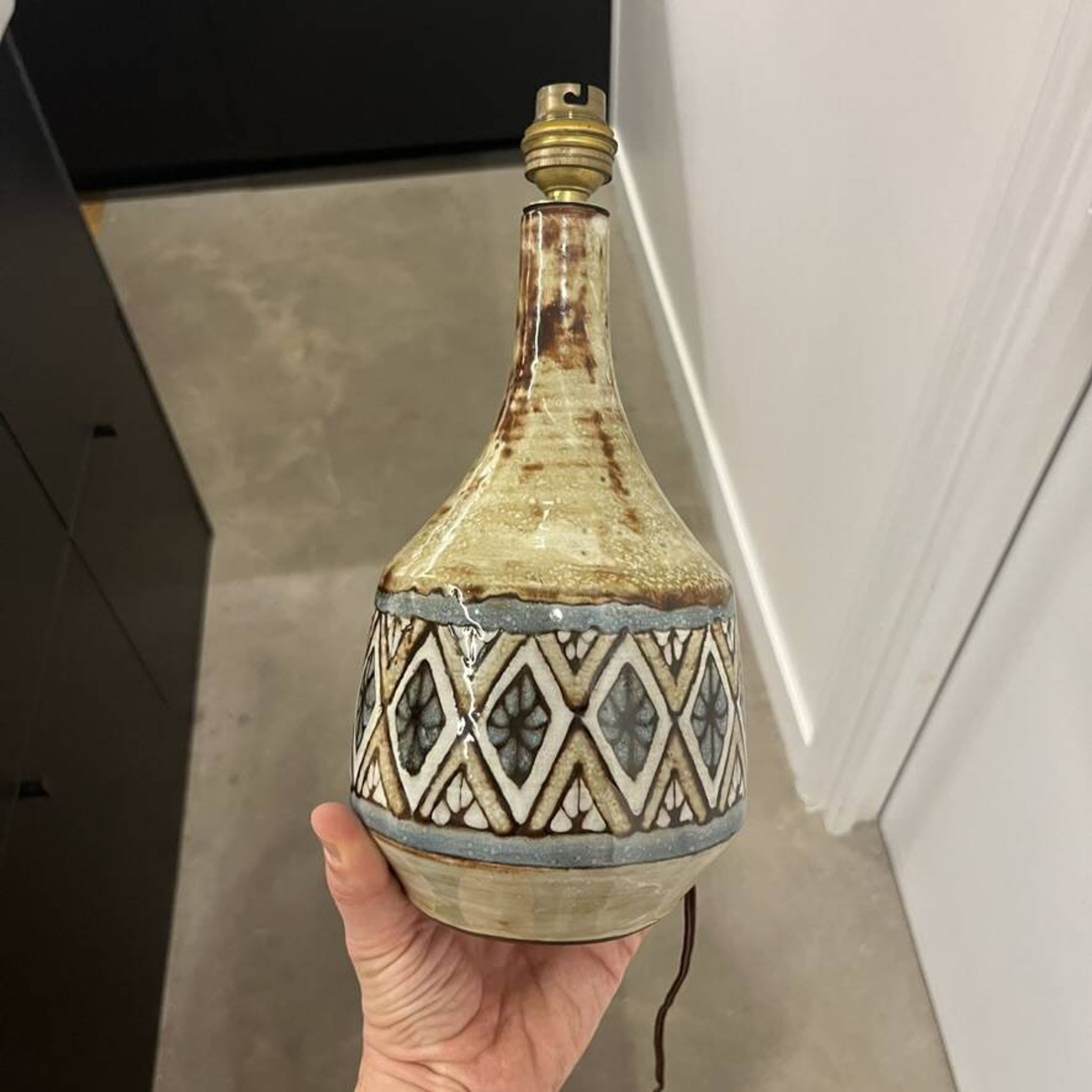 Pied de lampe en céramique de Jean-Claude Malarmey
