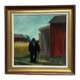 Swedish Oil on panel "man standing" by Svan Grandin, Vintage & Framed 40×38cm