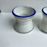 Trio of shells diabolo white edging silver and bright blue 50s