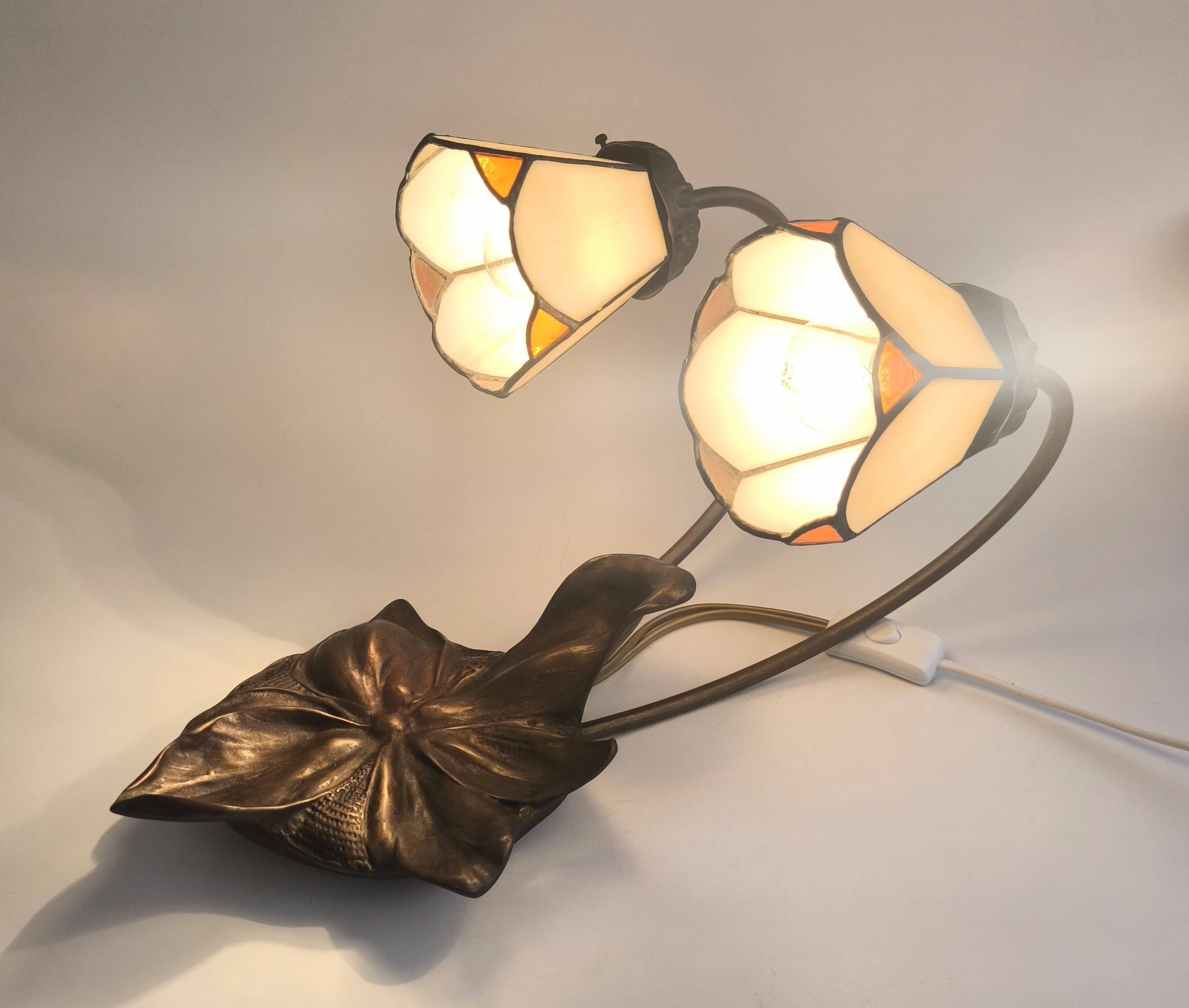 Tiffany Style French Art Nouveau Lamp