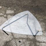 Vintage glass tripod coffee table 60s