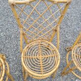 7 vintage rattan chairs