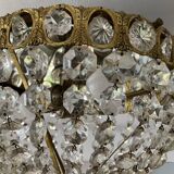 Old ceiling lamp basket in bronze and grapevines