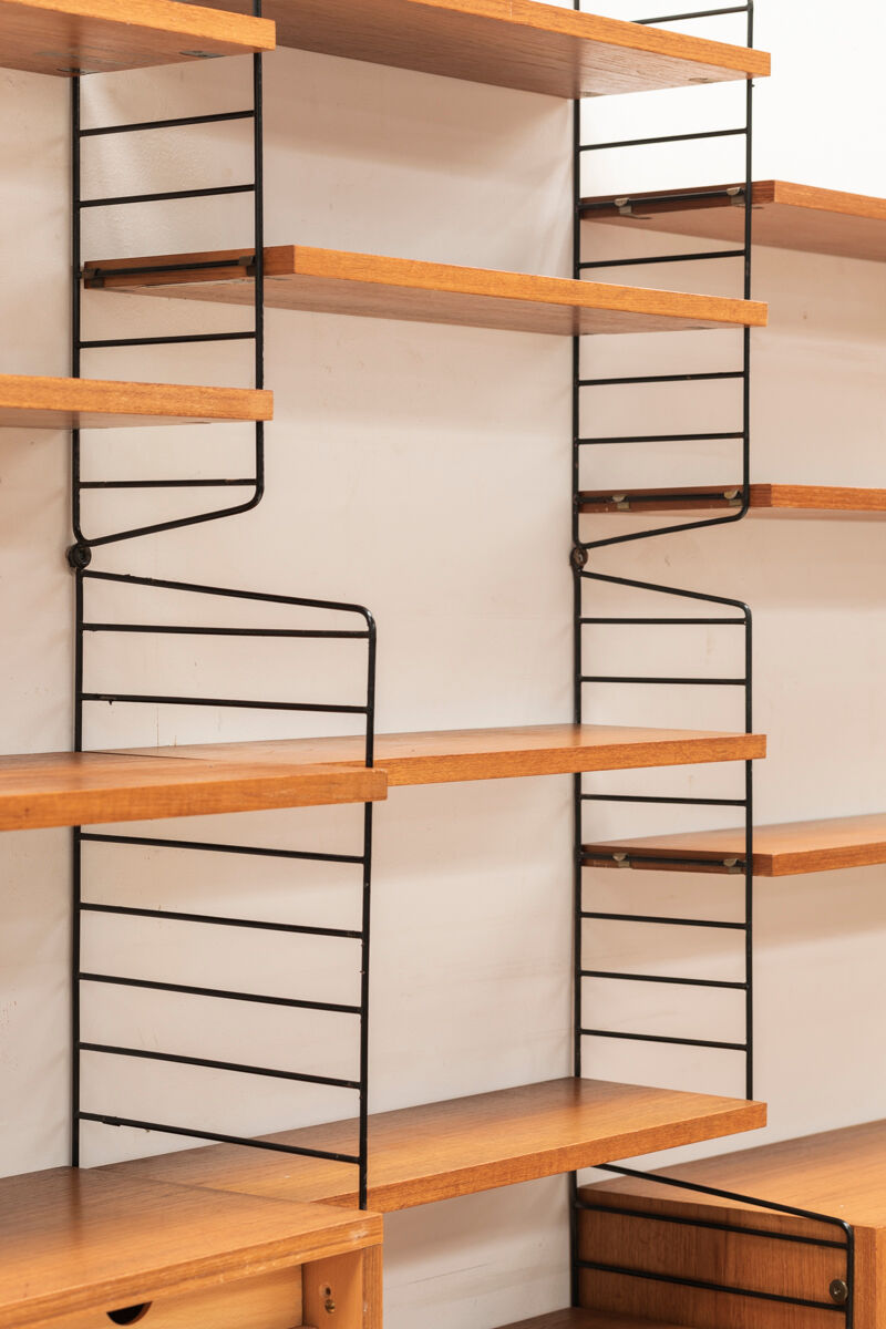 3-Piece wall unit by Nisse Strinning for String, Sweden, 1960s