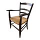 Vintage solid wood chair with a straw seat – Chic country style