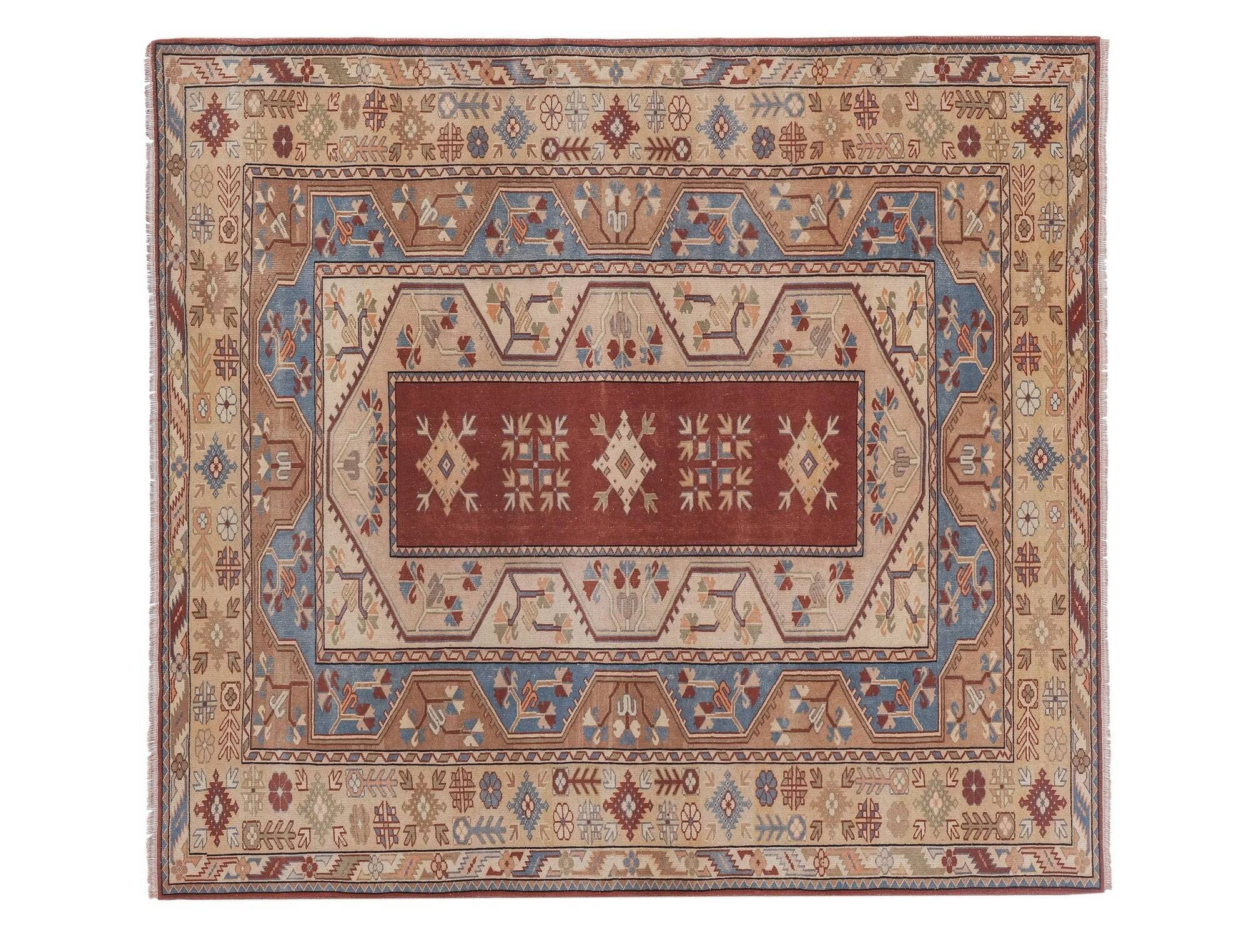 Vintage Turkish Oushak rug 210x230 cm