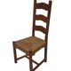 Vintage Set of 4 dining chairs oak and wicker 70's design high back