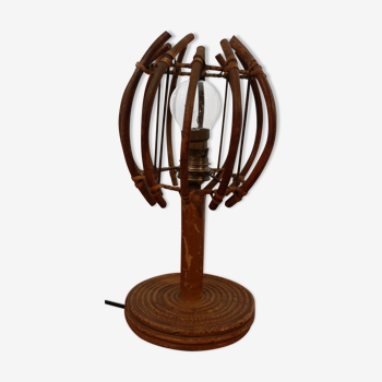 Lampe vintage en rotin