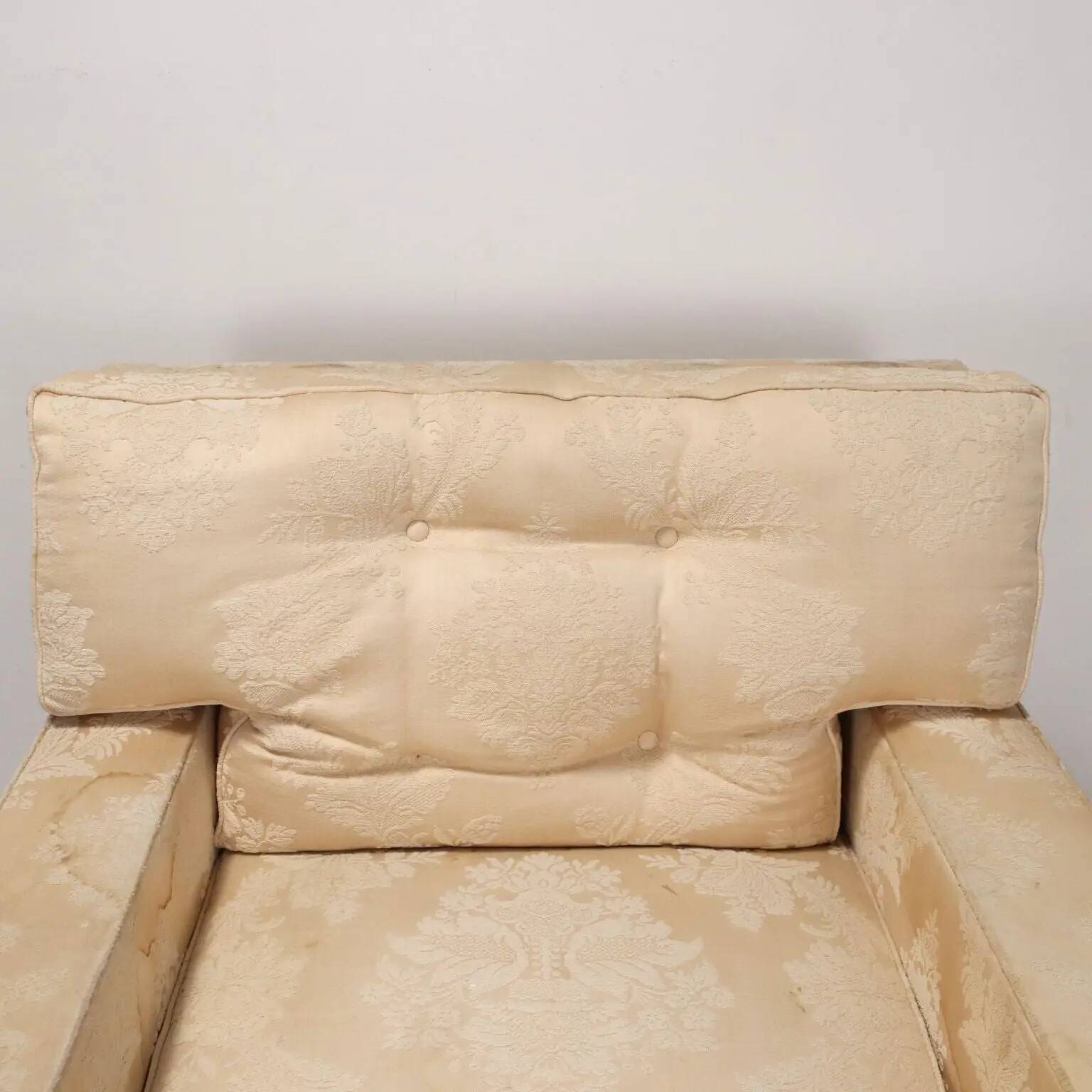 Paire de fauteuils vintage en tissu et mousse, design, Italie, années 1950