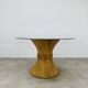 McGuire Bamboo Dining Table, Wheat Sheaf, 4 Person, Vintage