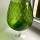 Italian vase, cup in green glass 70s
