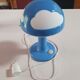 Lampe vintage ikea forme champignon avec matif nuage blanc et bleu ikea skojig année 90  ampoule man