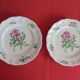 Lot 8 flat plates porcelain of Lunéville Flower patterns