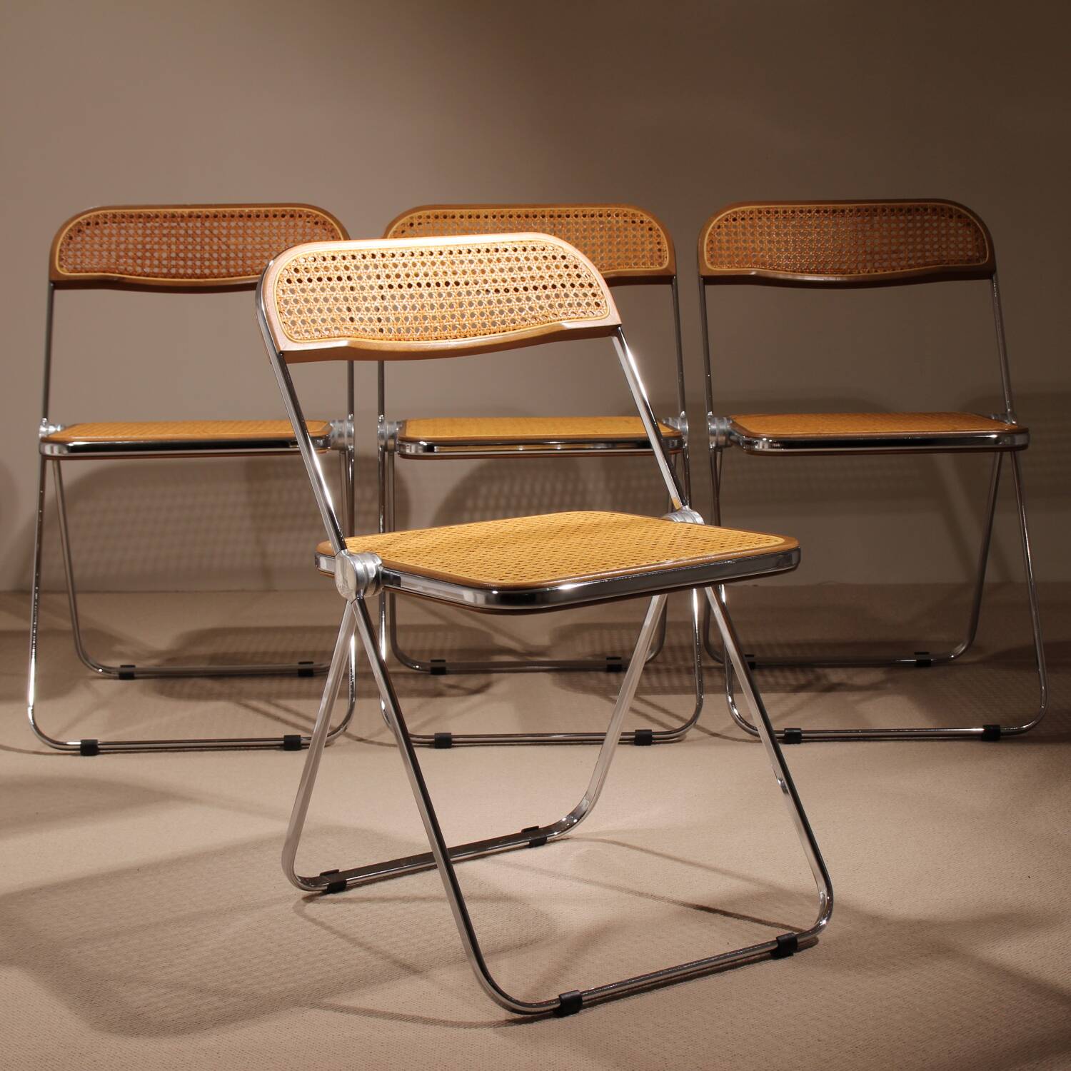 Four ‚Plia‘ Folding Chairs by Giancarlo Piretti for Anonima Castelli