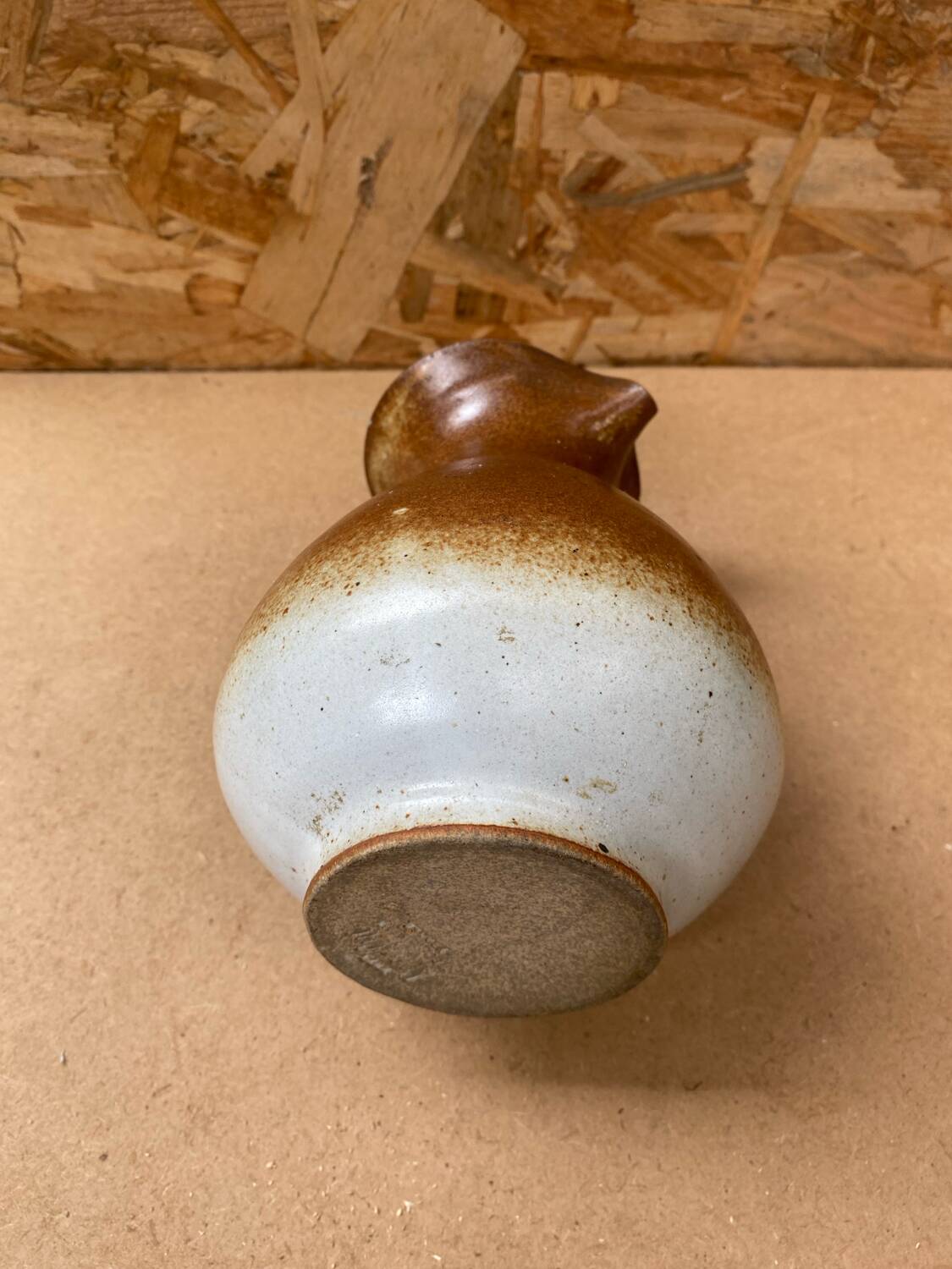 Ancien pichet keraluc grès marron beige made in france vintage