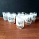 6 vintage water glasses, means of transport, France