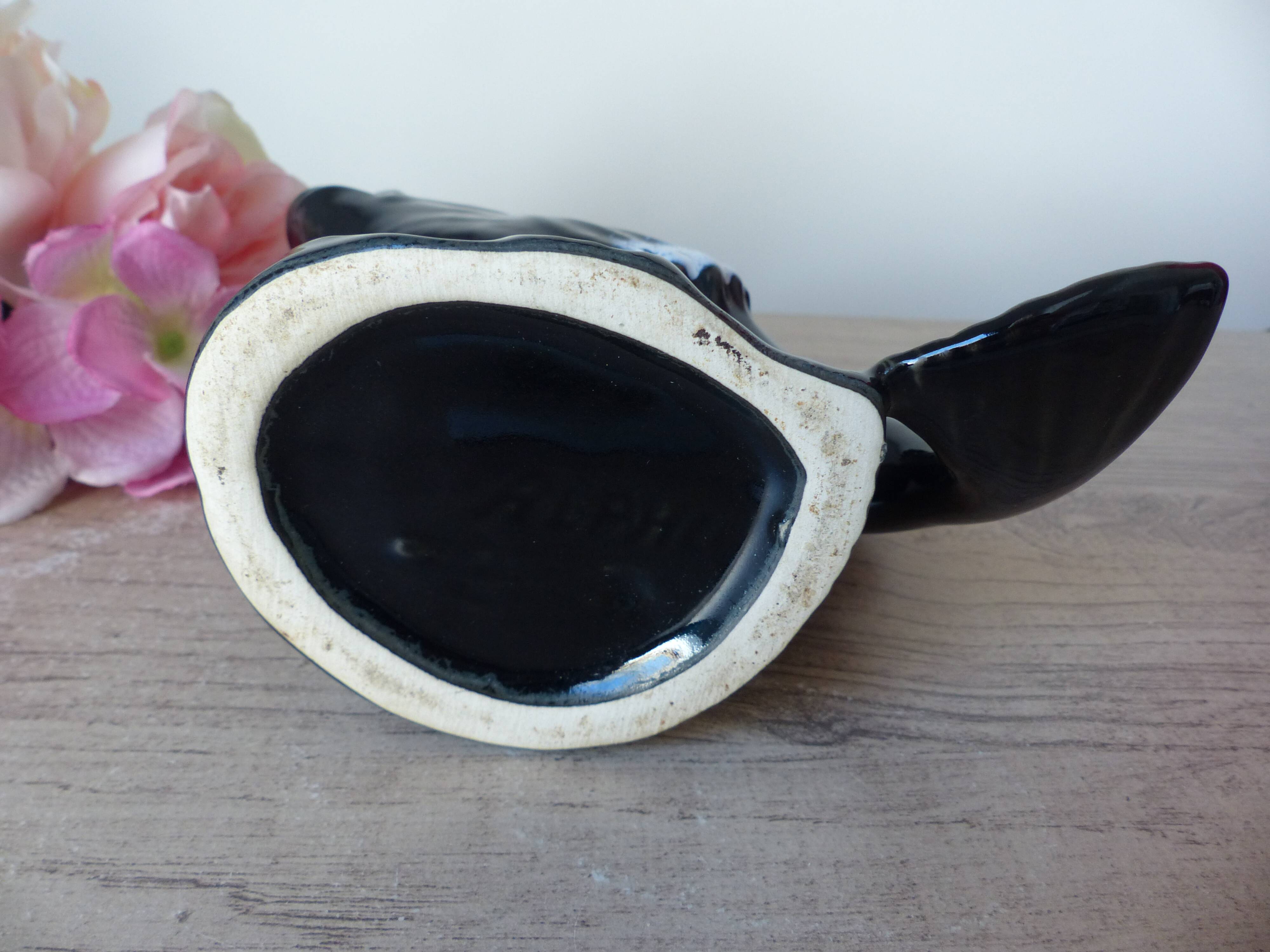 Zoomorphic fish pitcher, vintage pottery fish ceramic pitcher