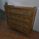 Vintage rattan and oak chest of drawers from the 60s
