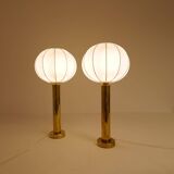 Pair of mid-century brass table lamps by Kosta Elarmatur, Sweden, 1960s.
