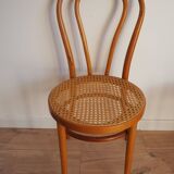 4 chaises de bistrot en bois et cannage