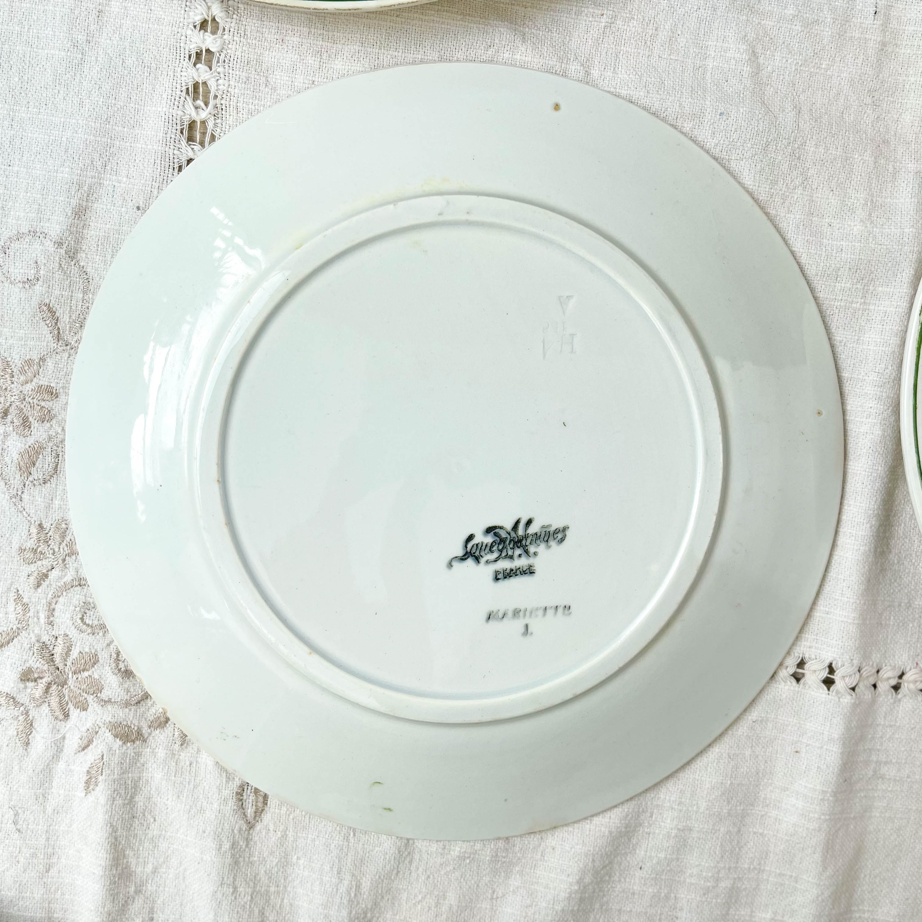 5 flat plates digoin sarreguemines model "mariette"