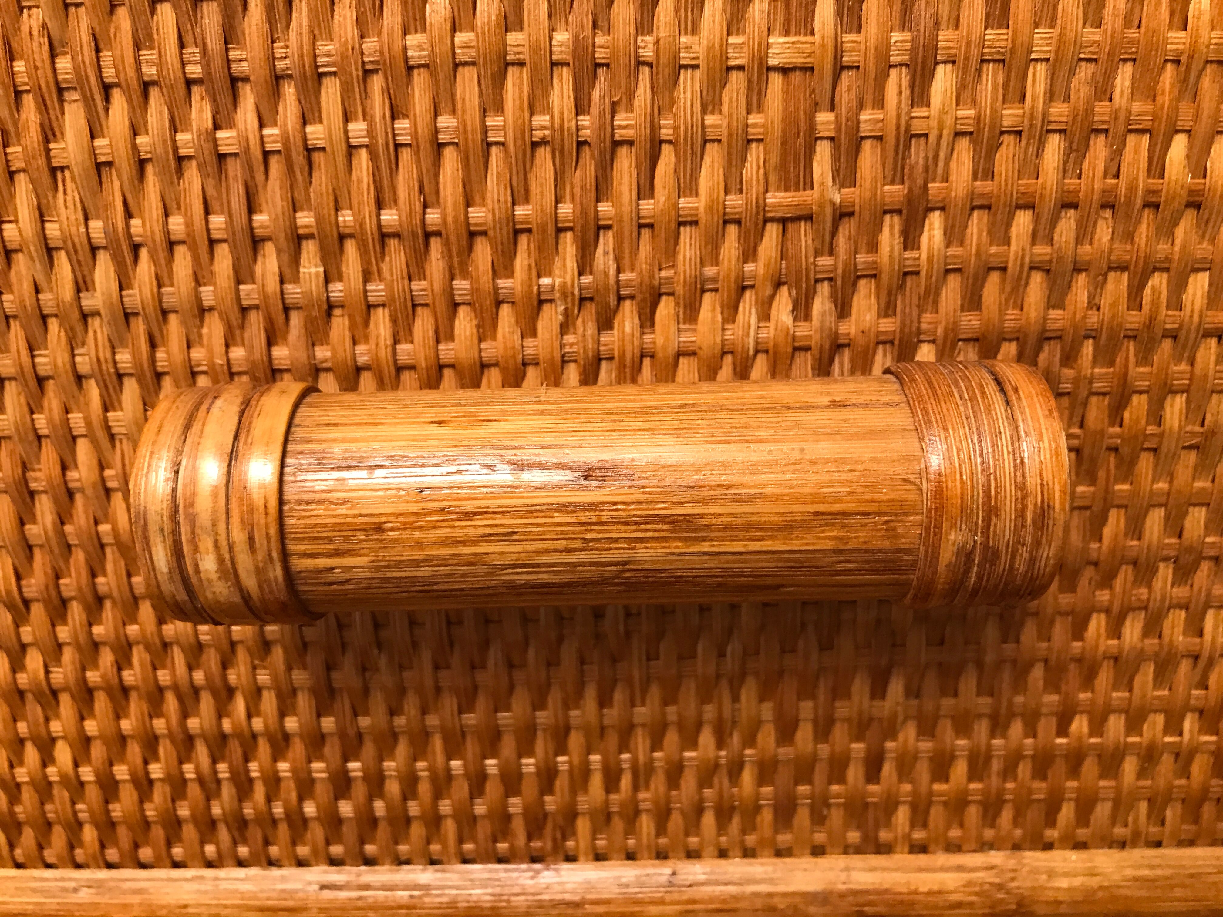 Vintage bamboo chest of drawers from the 60s and 70s