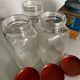 Trio bocaux verre quadrillé bouchon vintage