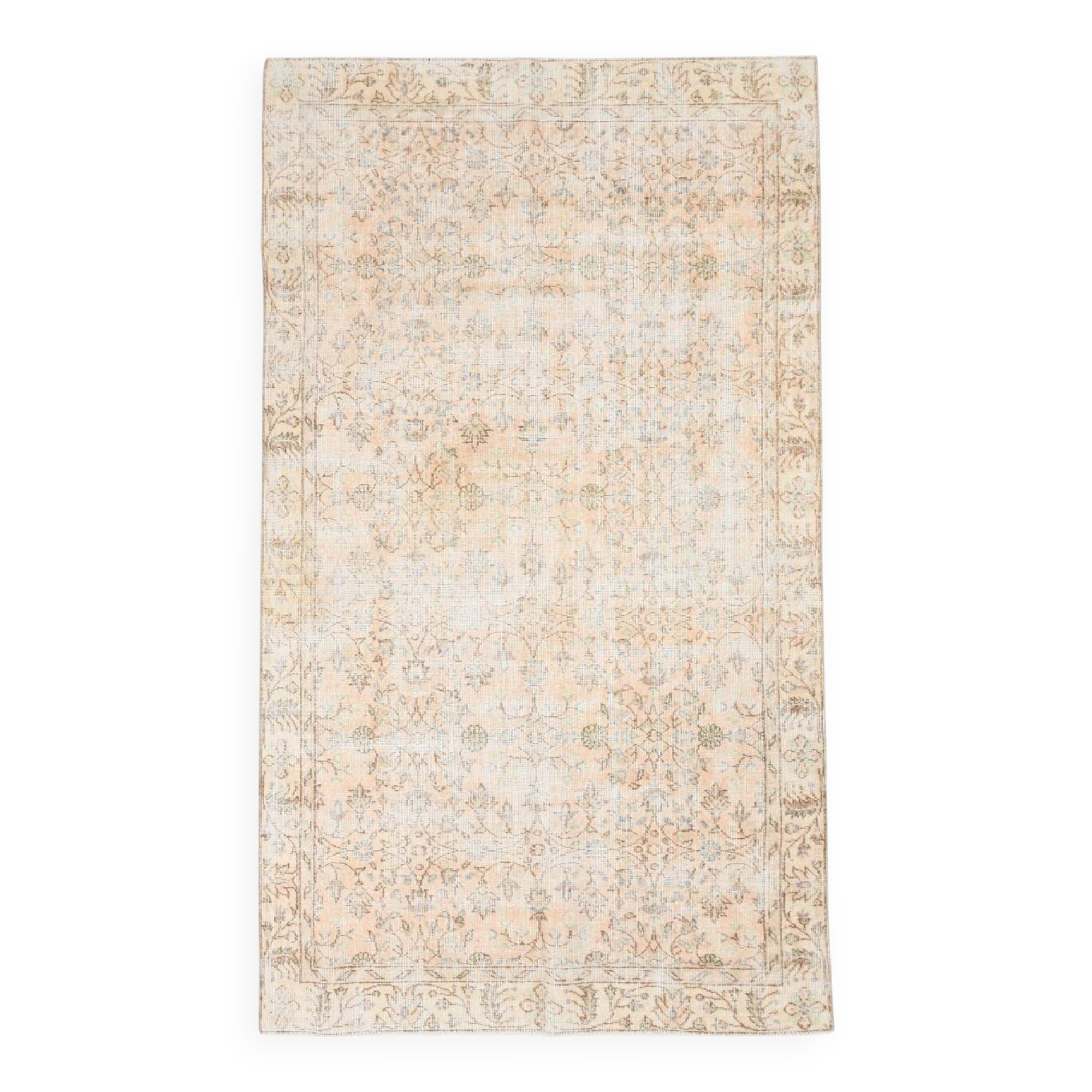 5x9 Peach Orange Turkish Rug, 154x26Cm