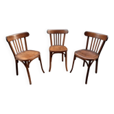 Lot de 3 chaises bistrot Baumann