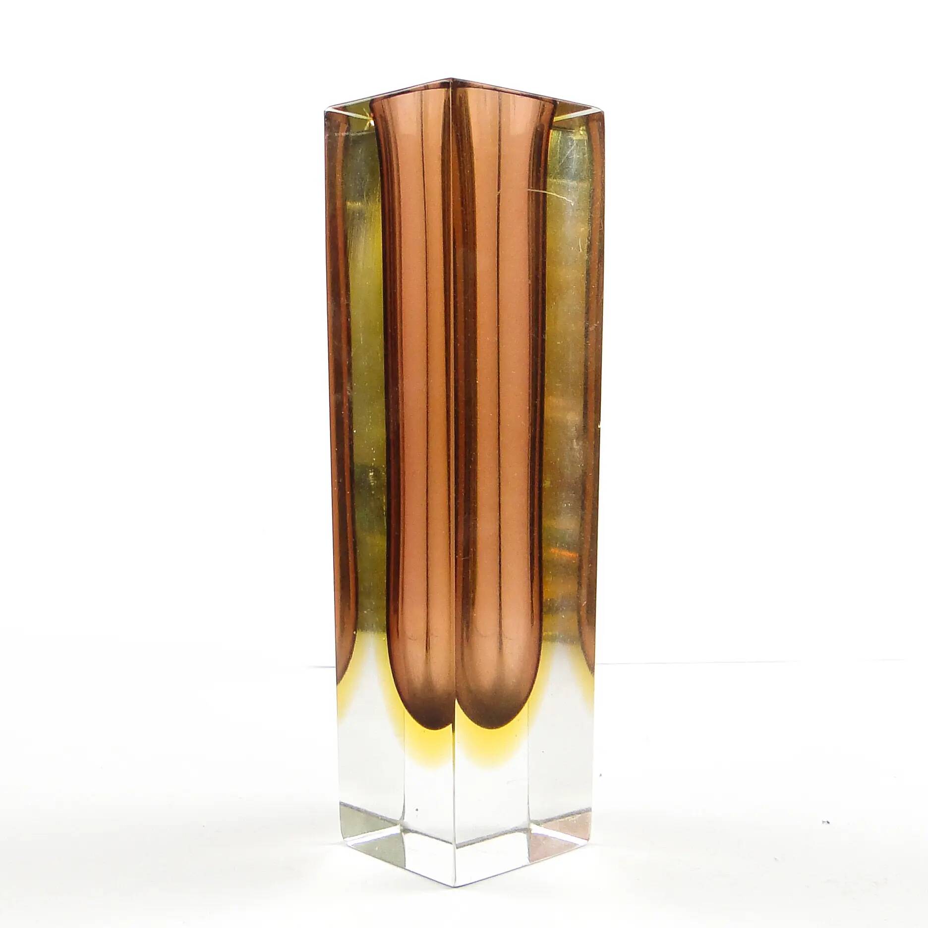 Sommerso mid-century modern vase, glass, designed by F. Poli, Italy, 1950s