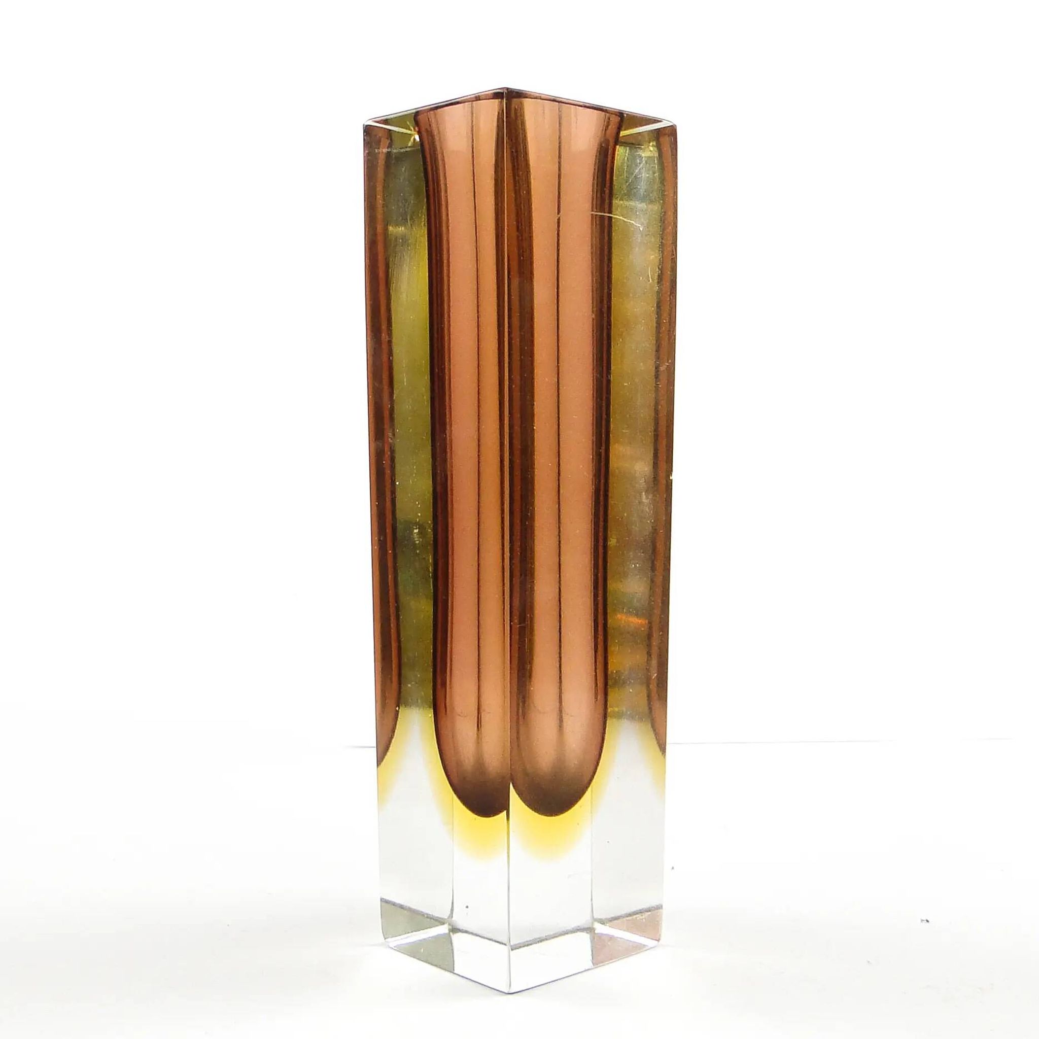 Sommerso mid-century modern vase, glass, designed by F. Poli, Italy, 1950s