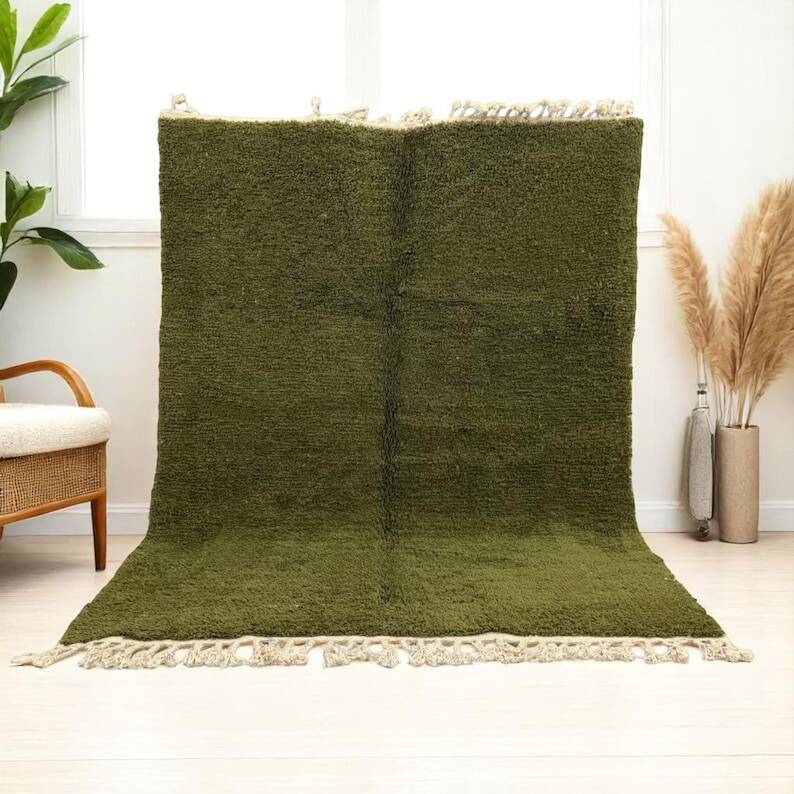 Tapis berbère vert en laine 210/310cm