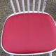 Set of 4 Scandinavian style chairs from the 50s in white lacquered wood and red skaï patties