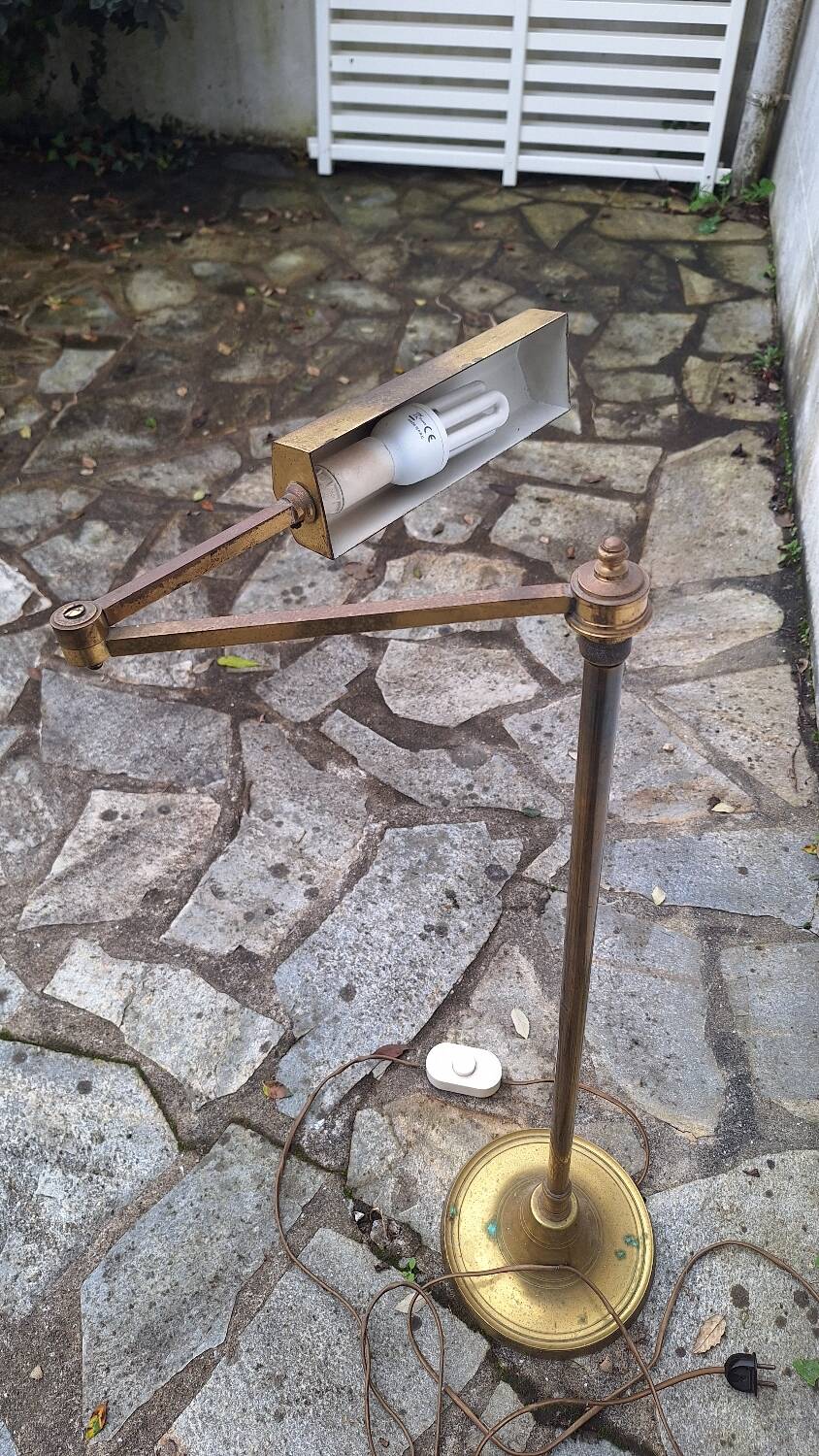 1970s brass floor lamp