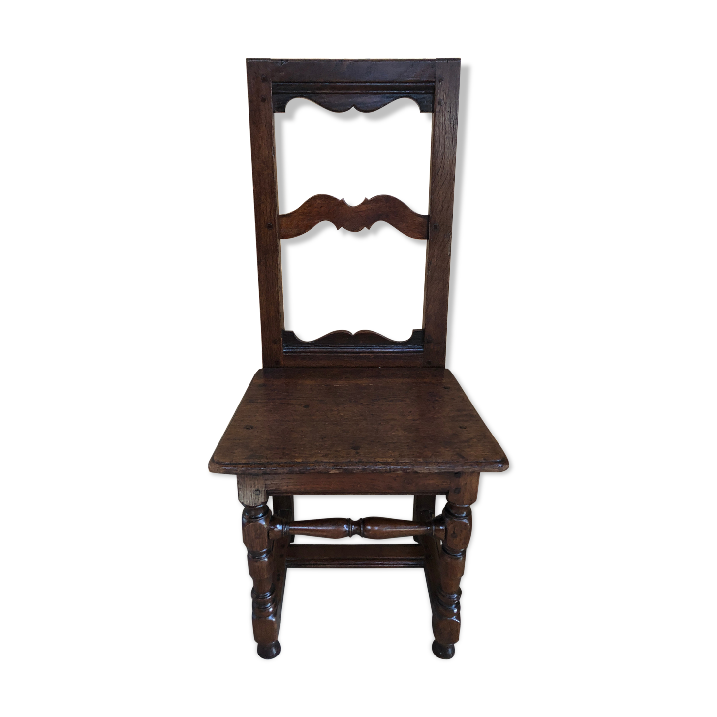 Old chair lorraine bois chevillé early XXth vintage