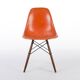Ensemble orange (4) Chaises Herman Miller Original Vintage Eames DSW Side Shell