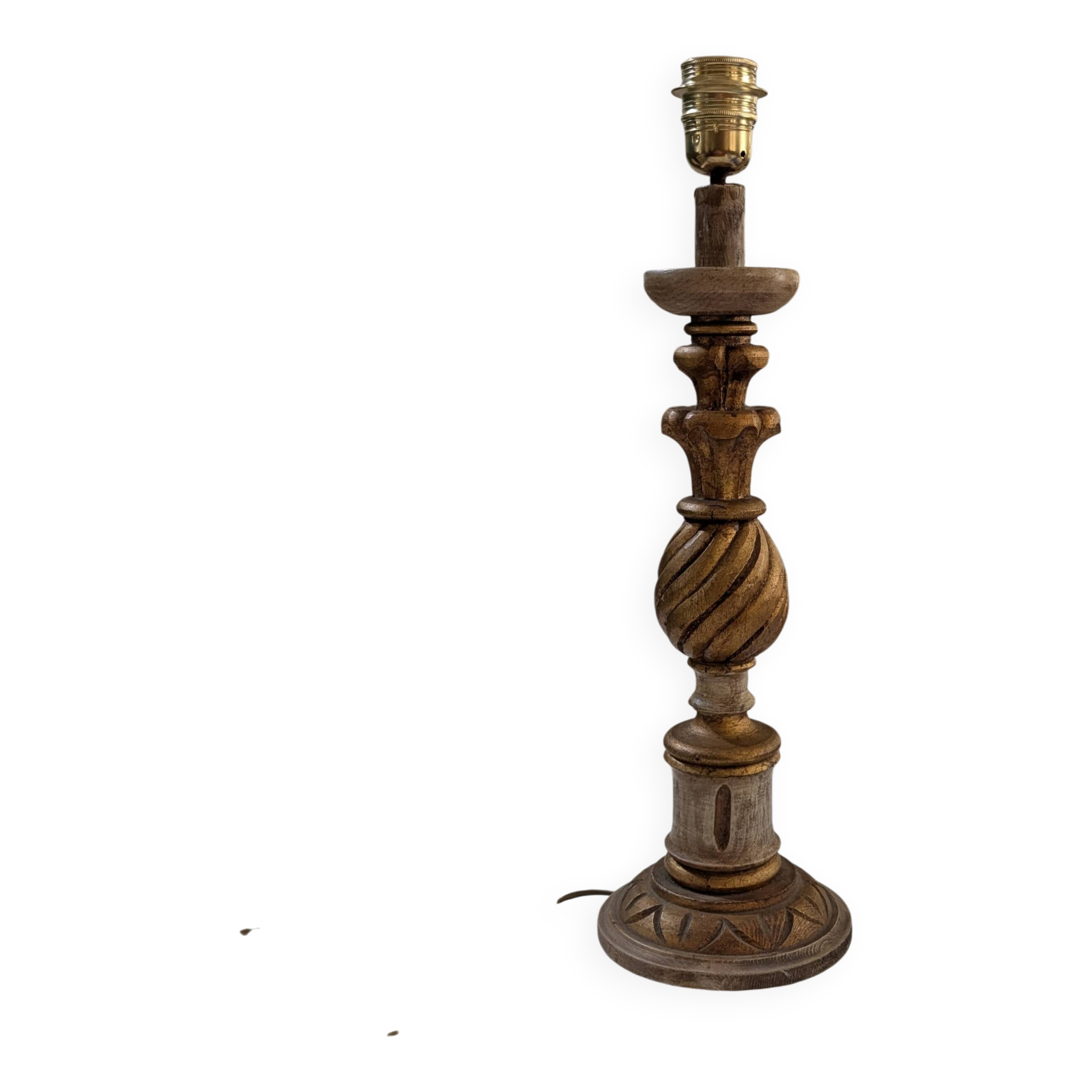 Pied de lampe en bois